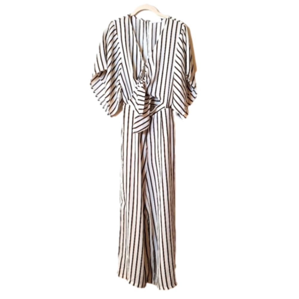 Isalis Striped Tie Front Jumpsuit